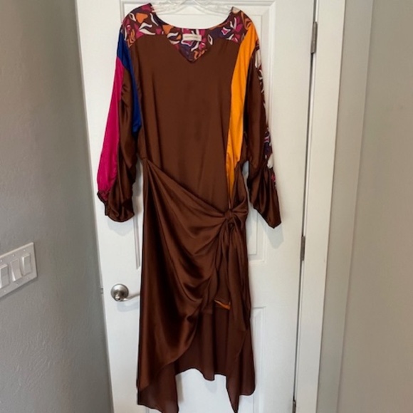 Purificacion Garcia Colorful Pareo High-Low Maxi Dress SzM Festive Resort Flowy - Picture 1 of 12